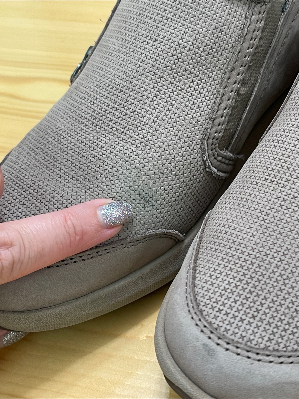 Cobb Hill Skylar Zip Slip-On Sneaker Taupe Suede Mesh Comfort Flat Size 8 - Picture 14 of 16